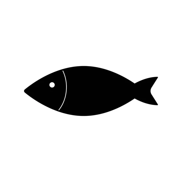 Fish Icon Isolated Flat Design Vector Illustration White Background — Stock Vector