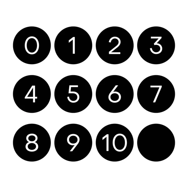Ensemble Simple Cercle Noir Avec Des Nombres Intérieur Illustration Vectorielle — Image vectorielle