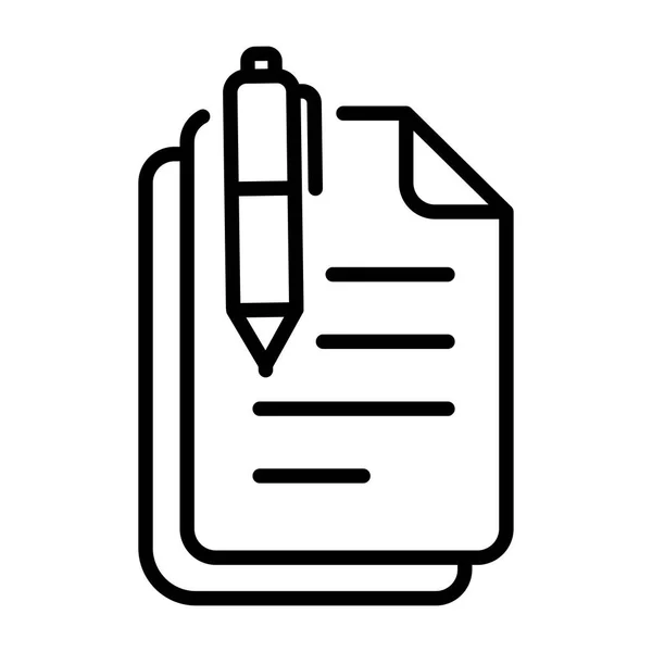Papier Mit Stift Symbol Isoliert Flache Design Vektor Illustration Auf — Stockvektor