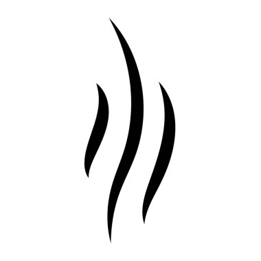 Beyaz arkaplanda buhar simgesi tüttür basit izole edilmiş düz tasarım vektör çizimi.