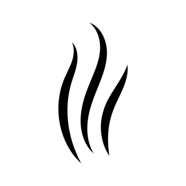 Beyaz arkaplanda buhar simgesi tüttür basit izole edilmiş düz tasarım vektör çizimi.