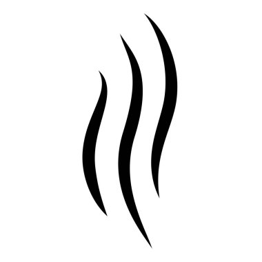 Beyaz arkaplanda buhar simgesi tüttür basit izole edilmiş düz tasarım vektör çizimi.