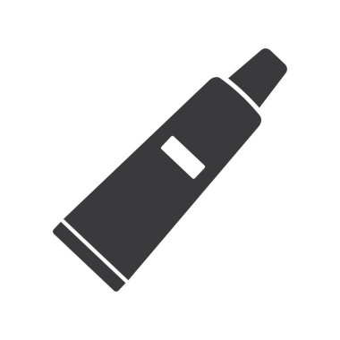 Tıbbi merhem ya da diş macunu tüpü beyaz arka planda izole edilmiş düz tasarım vektör çizimi.