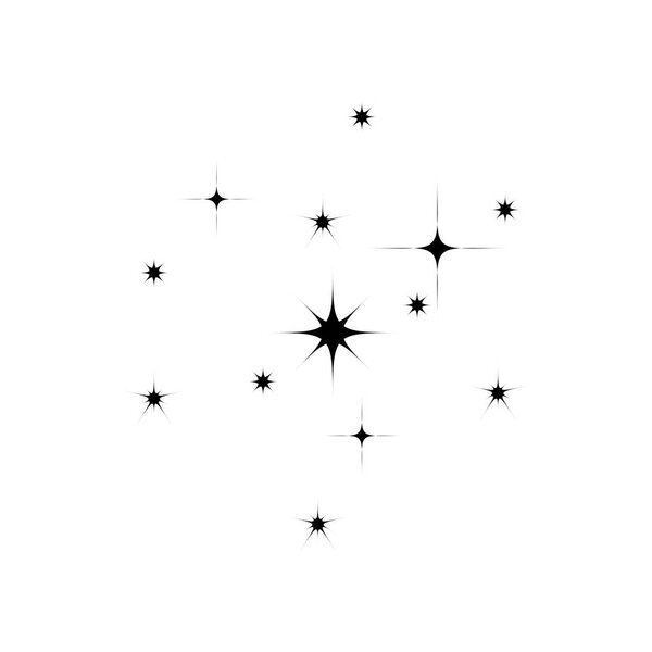 Значок звезды. Мерцающие звезды. Блестящие сверкающие вспышки. векторная иллюстрация на белом фоне.