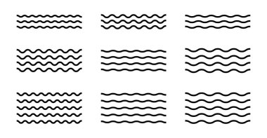 Beyaz arkaplan üzerindeki dalga karalama simgesi vektör çizimi.