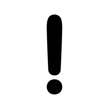 Exclamation mark isolated flat design vector illustration on white background.