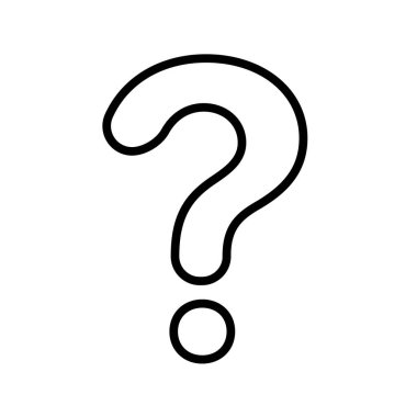 Outline question mark Icon isolated flat design vector illustration on white background.