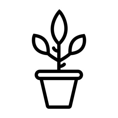 Plant pot icon isolated flat design vector illustration on white background.
