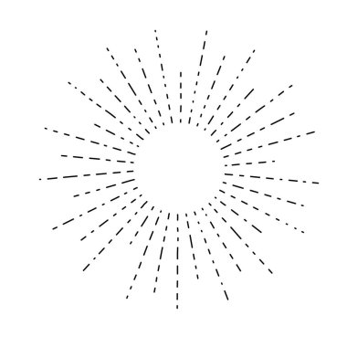 Black sunburst, sun rays, sunbeams design element vector illustration on white background.