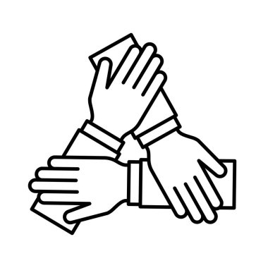 Three hands icon flat design vector illustration on white background.