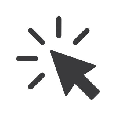 Cursor mouse icon flat design vector illustration on white background.