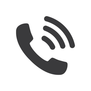 Phone icon isolated flat design vector illustration on white background.