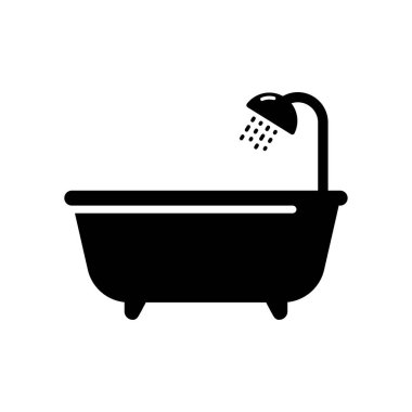 Bathtub icon flat design isolated vector illustration on white background.