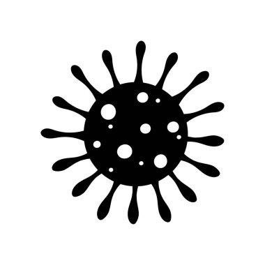 Microbe, bacterium, coronavirus bacteria cell icon isolated flat design vector illustration on white background.