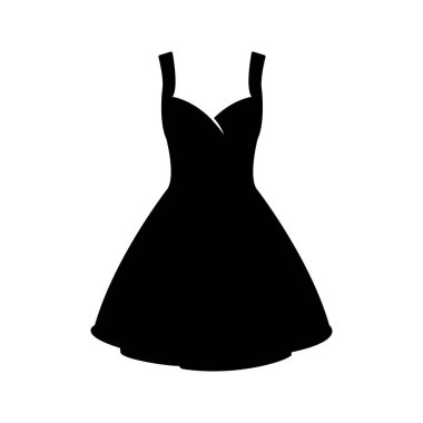 Female dress icon isolated flat design vector illustration on white background.
