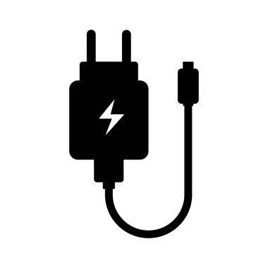 Charger icon isolated flat design vector illustration on white background.