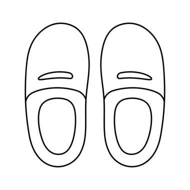 Slippers, house shoes line icon isolated vector illustration on white background.