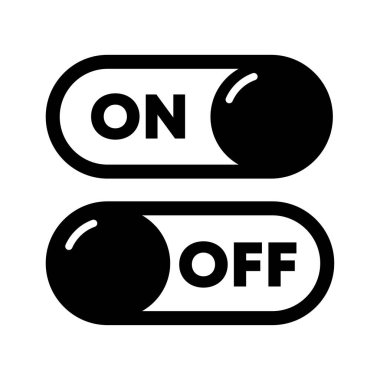 On and off switch buttons icon vector Illustration on white background.