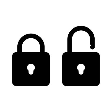 Lock icon , security symbol isolated vector illustration on white background.