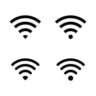 Wifi icon set isolated vector illustration on white background.