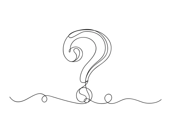 Question Mark One Line Continuous Drawing Question Mark Linear Background —  Vetores de Stock