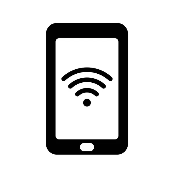 Символ Экране Смартфона Подключение Беспроводному Интернету Иконка Изолированные Векторные Иллюстрации — стоковый вектор