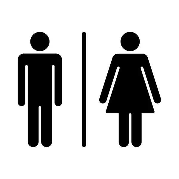 Icona Segno Toilette Maschile Femminile Icona Segno Bagno Isolato Vettoriale — Vettoriale Stock
