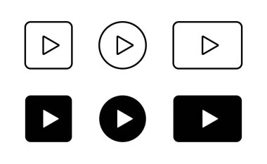 Beyaz arkaplanda müzik çalar veya video oynatıcı simgesi izole edilmiş vektör çizimi.