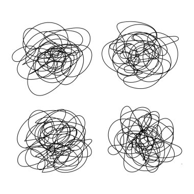 Soyut karalama, karalama, kaos karalama deseni beyaz arkaplana izole vektör çizimi.