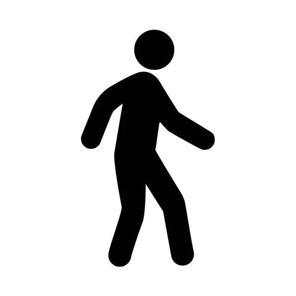 Hombre Caminando Icono Ilustración Vectorial Aislado Sobre Fondo Blanco — Vector de stock