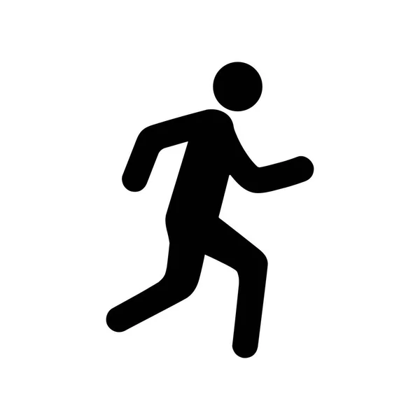 Άνθρωπος Τρέχει Εικονίδιο Απομονωμένη Διανυσματική Απεικόνιση Λευκό Φόντο — Διανυσματικό Αρχείο
