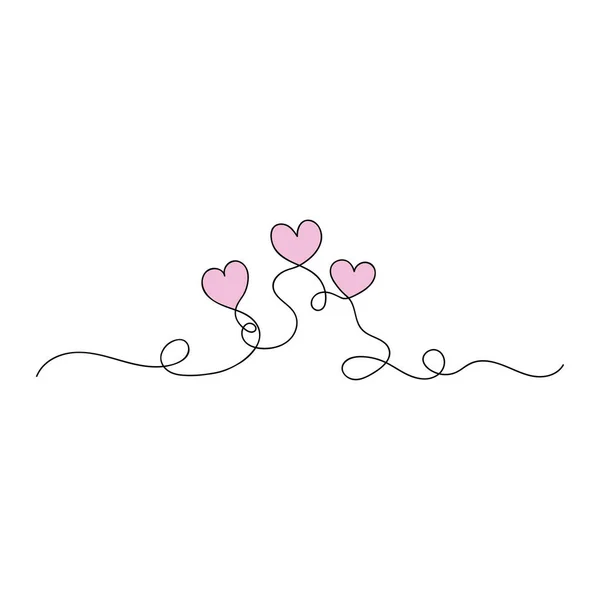 Estetik Kalpler Aralıksız Bir Çizim Sevgililer Günü Konsepti Kalp Aşkı — Stok Vektör