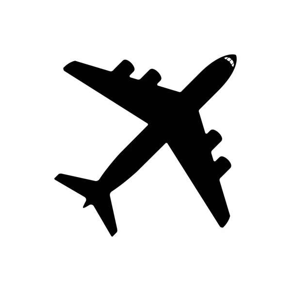 飞机图标孤立矢量图解 白色背景下的传输概念 — 图库矢量图片