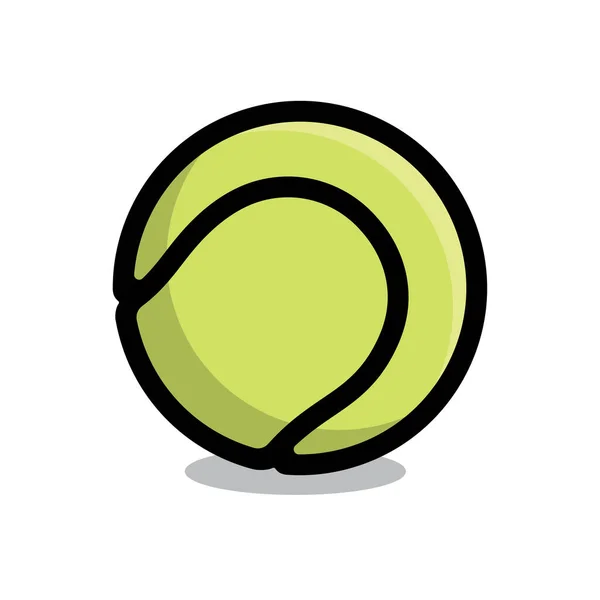 Icona Palla Tennis Isolato Vettoriale Illustrazione Sfondo Bianco — Vettoriale Stock