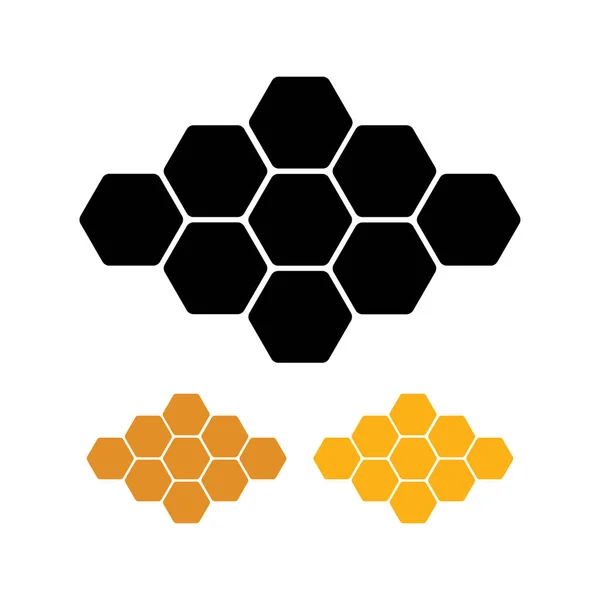 Altıgen Simgesi Bal Tarağı Arılar Için Altıgen Kovan Bal Üretimi — Stok Vektör