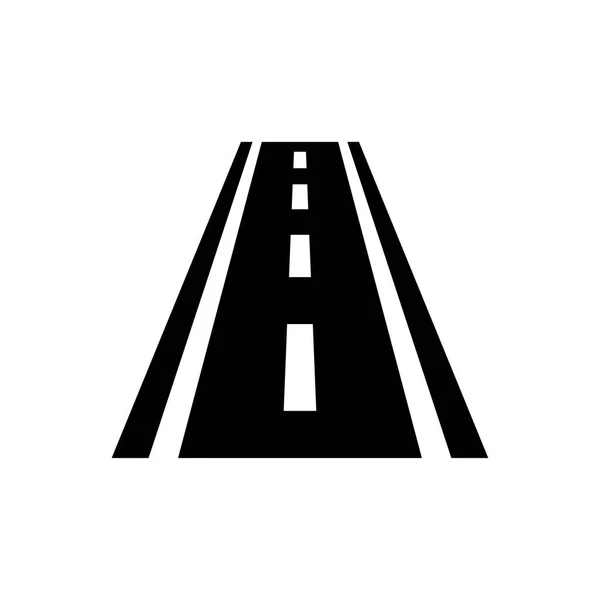 白い背景の上の道路黒のアイコンの孤立ベクトルイラスト — ストックベクタ