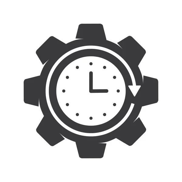 Gear Progress Timer Icon Isolated Vector Illustration White Background — Stock Vector
