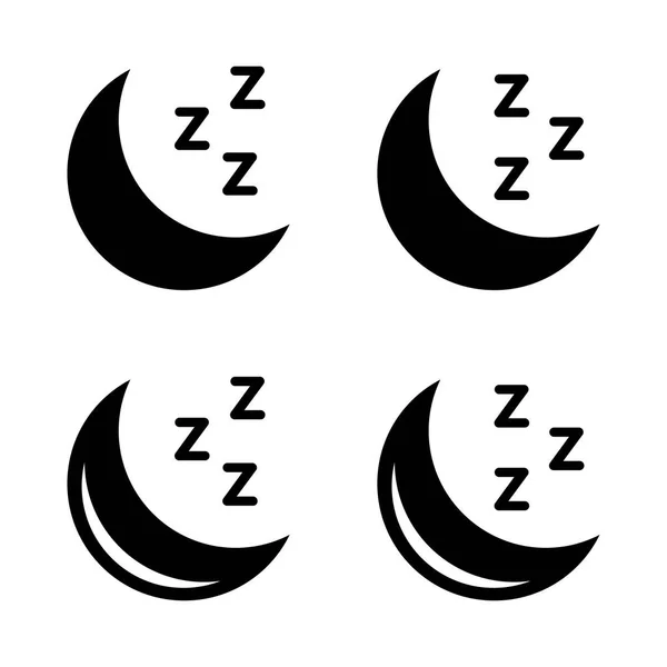Σελήνη Ύπνο Υπόλοιπο Εικονίδιο Σύνολο Απομονωμένη Διανυσματική Απεικόνιση Λευκό Φόντο — Διανυσματικό Αρχείο