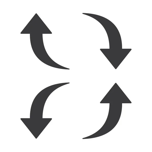 一组箭头指示了白色背景上流行平面风格的孤立向量图上的方向图标 — 图库矢量图片