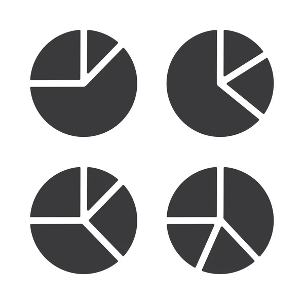 Set Von Tortendiagramm Symbol Trendigen Flachen Stil Isolierte Vektorillustration Auf — Stockvektor