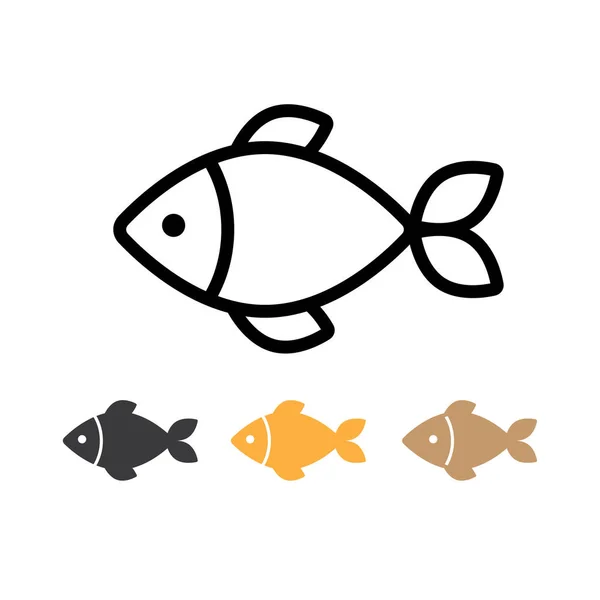 Fish Icon Isolated Vector Illustration White Background — Stock Vector