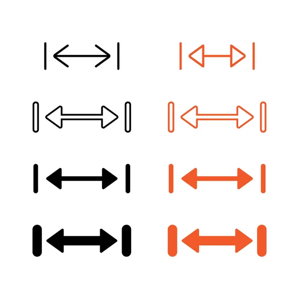 Avstånd Ikon Set Isolerad Vektor Illustration Vit Bakgrund — Stock vektor