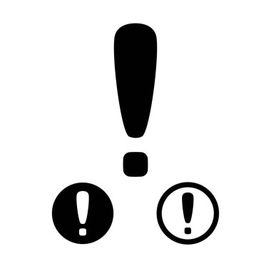 Ünlem simgesi beyaz arkaplanda izole edilmiş vektör illüstrasyonunu ayarla.