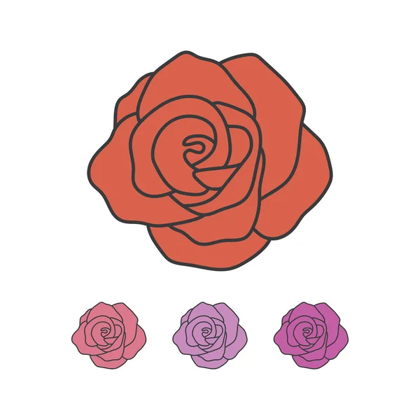 Ikona Znaku Růže Módním Plochém Stylu Izolované Vektorové Ilustrace Bílém — Stockový vektor
