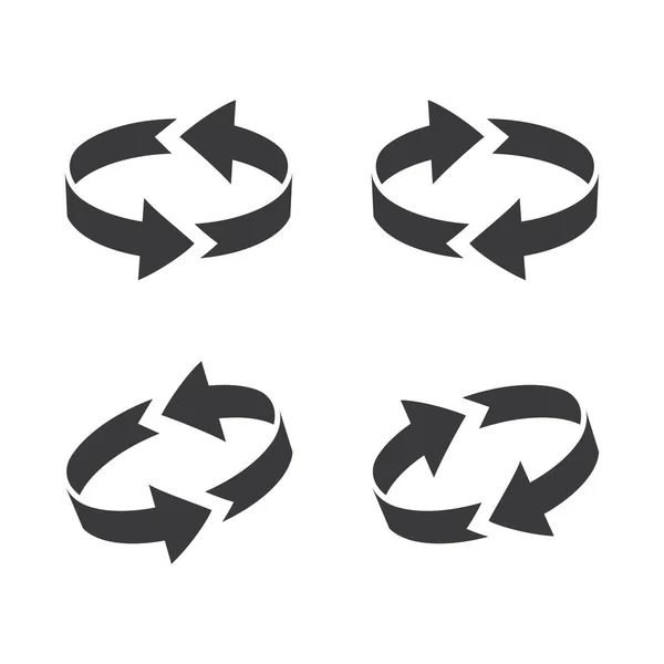白い背景に回転または円形の矢印アイコンの絶縁ベクトル図 — ストックベクタ