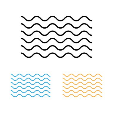 Beyaz arkaplanda yuvarlak dalga simgesi izole edilmiş vektör çizimi.