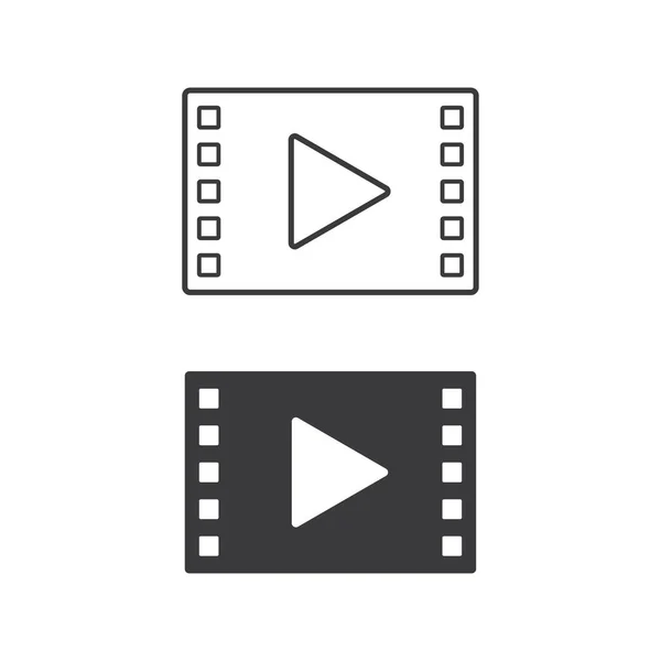 Ensemble Icône Symbole Film Vidéo Illustration Vectorielle Isolée Sur Fond — Image vectorielle