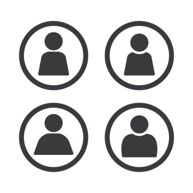 Beyaz arkaplanda iş faaliyeti vektör illüstrasyonu için profil düz ikon vektör illüstrasyonu ayarlandı.