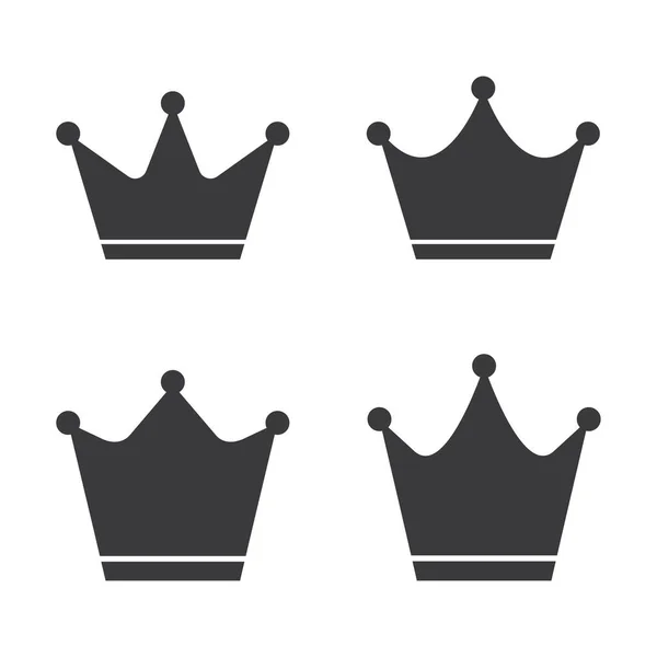 Crown Icon Set Trendy Flat Style Isolated Web Site Design — Stock Vector