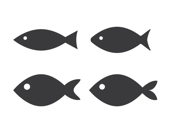 Fish Icon Seafood Farm Water Animal Isolated Flat Design Vector — Stock Vector